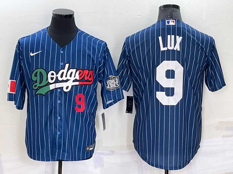 Los Angeles Dodgers9 Gavin Lux Number Navy Blue Pinstripe 2020 World Series Cool Base Nike Jersey,We sell and wholesale Los Angeles Dodgers9 Gavin Lux Number Navy Blue Pinstripe 2020 World Series Cool Base Nike Jersey on line form chian!